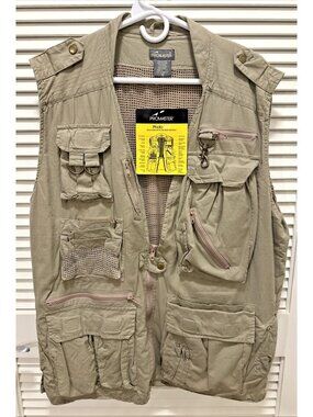 Pro Master Photo Vest Men's M Tan Field Tactical Fishing Hunting Photography NEW
